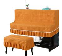 Funda de Piano tela vertical elegante y meticulosa simplicidad con cubierta protectora a prueba polvo antiarañazos para Pianos Verticales(Orange,Piano - Double Stool)
