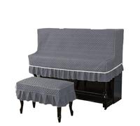 Funda de Piano tela vertical elegante y meticulosa simplicidad con cubierta protectora a prueba polvo antiarañazos Para Proteger El Piano(Grey,Piano - Single Stool)
