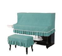 Funda de Piano tela vertical elegante y meticulosa simplicidad con cubierta protectora a prueba polvo antiarañazos Para Proteger El Piano(Green,Piano - Single Stool)