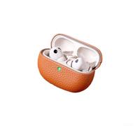Funda de piel a prueba de golpes para Huawei FreeBuds Pro 5, ligera, estilo folio, funda protectora azul oscuro (marrón)