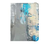 Funda de piel abstracta personalizable azul y gris para pasaporte, funda para pasaporte, ultrafina, Azul y gris, abstracto, 1 size