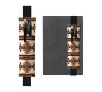 Funda de piel ajustable con patrones de nativos americanos, para cuadernos, calendarios, tableta, marcapáginas y soporte para lápices