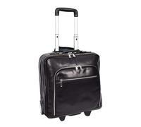Funda de piel auténtica con ruedas y asa telescópica para bolsa de viaje de negocios Sussex, Black, M, Estuche Pilot