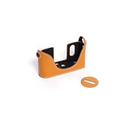 Funda de piel auténtica hecha a mano para FUJIFILM X Half Sandy Brown