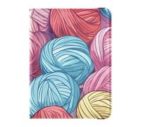 Funda de piel colorida para pasaporte, diseño de bolas de hilo de dibujos animados, para viajes, organizador de documentos, bonito libro de pasaporte para hombres, ligero, bolas de hilo de dibujos
