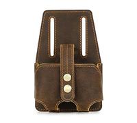 Funda de piel compacta y ligera para cinta métrica de acero de 5 m, perfecta para trabajadores de la construcción, aficionados, accesorios de herramientas de construcción