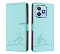 Funda de piel compatible con Honor X8D 4G Abroad con bloqueo RFID, de piel sintética, con tapa, tarjetero, a prueba de golpes, para mujeres y hombres, verde menta