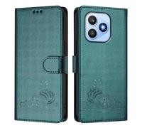 Funda de piel compatible con Honor X8D 4G Abroad Funda tipo cartera con bloqueo RFID, de piel sintética, con tapa, tarjetero, a prueba de golpes, para mujeres y hombres, color verde