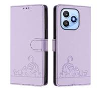 Funda de piel compatible con Honor X8D 4G Abroad Funda tipo cartera con bloqueo RFID, de piel sintética, con tapa, tarjetero de crédito, a prueba de golpes, para mujeres y hombres, color morado
