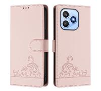 Funda de piel compatible con Honor X8D 4G Abroad Funda tipo cartera con bloqueo RFID, de piel sintética, con tapa, tarjetero de crédito, a prueba de golpes, para mujeres y hombres, color rosa