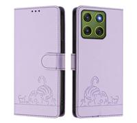 Funda de piel compatible con Moto Edge 70 5G/X70 Air 5G con bloqueo RFID, de piel sintética, con tapa, tarjetero de crédito, a prueba de golpes, para mujeres y hombres, color morado