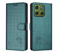 Funda de piel compatible con Moto Edge 70 5G/X70 Air 5G con bloqueo RFID, de piel sintética, con tapa, tarjetero de crédito, a prueba de golpes, para mujeres y hombres, color verde