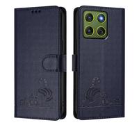 Funda de piel compatible con Moto Edge 70 5G/X70 Air 5G Funda tipo cartera con bloqueo RFID, de piel sintética, con tapa, tarjetero de crédito, a prueba de golpes, para mujeres y hombres, color azul