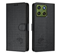 Funda de piel compatible con Moto Edge 70 5G/X70 Air 5G Funda tipo cartera con bloqueo RFID, de piel sintética, con tapa, tarjetero de crédito, a prueba de golpes, para mujeres y hombres, color negro