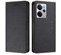 Funda de piel compatible con Realme 14 5G Abroad Domestic/Realme P3 5G India/Realme P3 5G Abroad/Realme 14T 5G Abroad/Realme Neo7X 5G Domestic Premium Funda tipo cartera (negro)