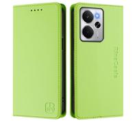 Funda de piel compatible con Realme 14 5G Abroad Domestic/Realme P3 5G India/Realme P3 5G Abroad/Realme 14T 5G Abroad/Realme Neo7X 5G Domestic Premium Funda tipo cartera (verde hierba)