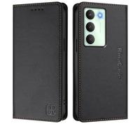 Funda de piel compatible con Realme V70 5G/Realme 14X Global Edition/REALME C75 5G Premium Funda tipo cartera de cuero con tapa (negro)