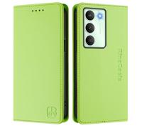 Funda de piel compatible con Realme V70 5G/Realme 14X Global Edition/REALME C75 5G Premium Funda tipo cartera de cuero con tapa (verde hierba)