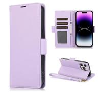 Funda de piel compatible con Samsung Galaxy A55 5G, funda premium con tapa para teléfono móvil, funda de piel sintética con ranuras para tarjetas para Samsung Galaxy A55 5G, morado claro