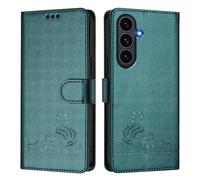 Funda de piel compatible con Samsung Galaxy S25 FE con bloqueo RFID, de piel sintética, con tapa, tarjetero de crédito, a prueba de golpes, para mujeres y hombres, color verde