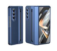 Funda de piel compatible con Samsung Galaxy Z Fold 4 con soporte para lápiz capacitivo y protector de pantalla integrado, funda delgada a prueba de golpes con S Pen y ranura para bolígrafo Z Fold 4