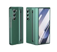 Funda de piel compatible con Samsung Galaxy Z Fold 5 con soporte para lápiz capacitivo y protector de pantalla integrado, funda delgada a prueba de golpes con S Pen y ranura para bolígrafo Z Fold 5