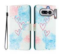 Funda de piel con diseño de acuarela pintada en 3D Nothing Phone 4A, bonita funda tipo cartera con ranuras para tarjetas, funda artística única para teléfono Nothing Phone 4A. (Love Me)