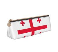 Funda de piel con diseño de bandera de Georgia, multifuncional, portátil, para maquillaje y artículos de papelería, Blanco, Talla única, Ligero