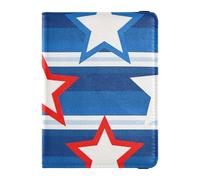 Funda de piel con diseño de estrellas para el 4 de julio, para el Día de la Independencia, para pasaporte, organizador de documentos de viaje, funda protectora para pasaporte, documentos de viaje,