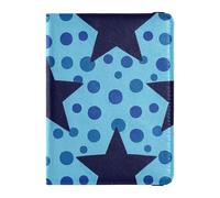 Funda de piel con diseño de lunares azul oscuro para pasaporte, tarjeta de vacunación, ultrafina, azul oscuro (Dark Blue Stars Dot Blue), 1 size