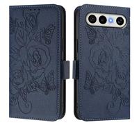 Funda de piel con diseño de rosas en relieve con bloqueo RFID, ranuras para tarjetas, soporte, correa de muñeca, cierre magnético, funda abatible a prueba de golpes para VIVO X300 FE/VIVO S50 Pro Mini