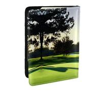 Funda de piel con estampado de campo de golf, funda para pasaporte, impermeable, para viajes, para mujeres y hombres, Black, Talla única