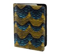 Funda de piel con estampado de escamas de dragón, accesorios de viaje, funda para pasaporte para mujeres y hombres, Negro -, Talla única