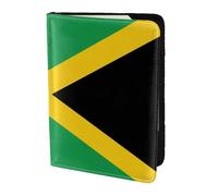 Funda de piel con estampado de la bandera de Jamaica, accesorios de viaje, funda para pasaporte para mujeres y hombres, Negro -, Talla única