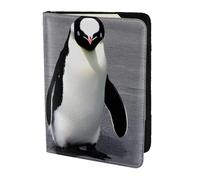 Funda de piel con estampado de pingüino para pasaporte, para mujeres y hombres, cartera de viaje para pasaporte, Negro -, Talla única