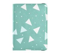 Funda de piel con forma de triángulo verde para pasaporte, funda para tarjetas de vacunación, impermeable, color verde