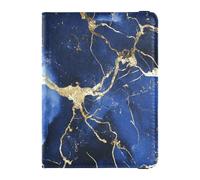 Funda de piel con textura de mármol irregular y dorado azul para pasaporte, organizador de documentos, accesorios impermeables, Textura irregular de mármol azul dorado, 1 size