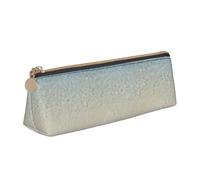 Funda de piel con triángulo de agua de mar transparente para playa y arena blanca, bolsa de cosméticos multifuncional, portátil, bolsa de almacenamiento de maquillaje y papelería, color blanco, talla