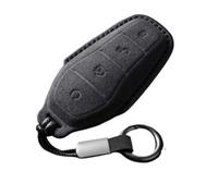 Funda de piel de ante para llave de coche para BYD Song Atto F0 Yuan Plus Dolphin para Tang Han Ev para Tang Dm Qin PLUS Song Accesorios de coche (Color: Negro B2)