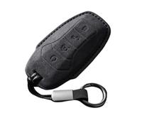 Funda de piel de ante para llave de coche para BYD Song Atto F0 Yuan Plus Dolphin para Tang Han Ev para Tang Dm Qin PLUS Song Accesorios de coche (Color : Negro A2)