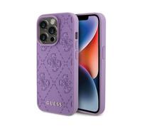 Funda de piel Guess 4G Stamped Purple - iPhone 15 Pro Max