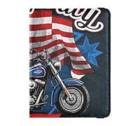 Funda de piel negra para pasaporte del Día de la Independencia del 4 de julio, funda para tarjetas de vacunación, organizador de documentos, accesorios para mujer, impermeable, Locomotora negra del