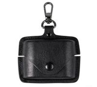 Funda de piel para auriculares Sony WF-1000XM6, funda protectora antiarañazos, bolsa de piel suave con llavero, organizador portátil, color negro (negro)