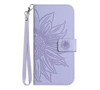 Funda de piel para Honor X9C Smart Girasol Flip Funda Wallet Case Teléfono Móvil PU Cuero Funda Cover Ranuras Tarjetas Funda para Honor X9C Smart Teléfono Móvil Fundas Lavanda