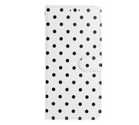 Funda de piel para Nokia C22 con tapa, diseño de puntos de onda, funda de piel sintética con ranuras para tarjetas, compatible con Nokia C22, color blanco