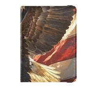 Funda de piel para pasaporte del Día de la Independencia del 4 de julio, color marrón, para viajes, organizador de documentos de viaje, protector para pasaporte, combo con ranura para tarjeta de