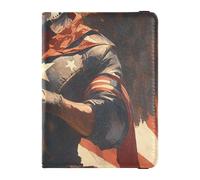 Funda de piel para pasaporte del Día de la Independencia del 4 de julio, diseño de pájaro guerrero, para viajes, organizador de documentos de viaje, bonito libro de pasaporte para hombres, ligero, 4