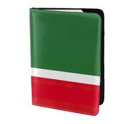 Funda de piel para pasaporte, diseño de bandera de la República de Chechenia, respetuosa con el medio ambiente, de piel auténtica