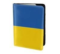 Funda de piel para pasaporte, diseño de bandera de Ucrania, respetuosa con el medio ambiente, de piel auténtica