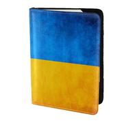 Funda de piel para pasaporte, diseño de bandera de Ucrania, respetuosa con el medio ambiente, de piel auténtica, esencial para viajes